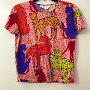 Gorman Nooworks style leopard tee t-shirt S Small